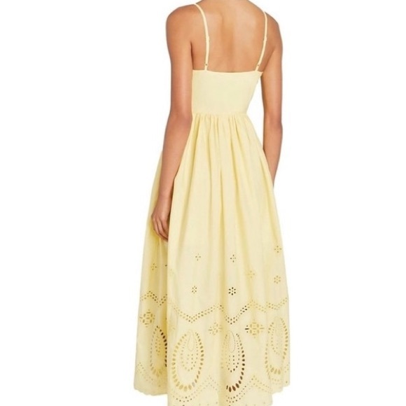 Calypso St.‎ Barth Butter Yellow Eyelet Detail Midi Dress Size 6 - Picture 2 of 13